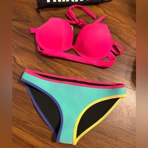 Triangl swim bottoms and Victoria’s Secret top